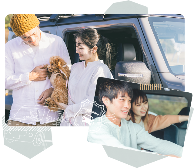 家族の団らんと自動車